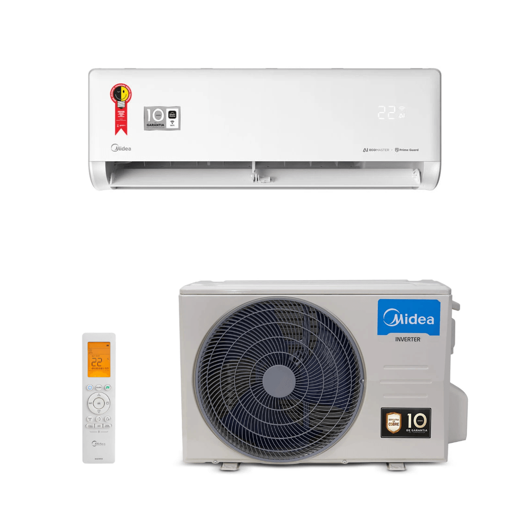 Ar Condicionado Hi Wall Split Inverter Midea AI Ecomaster 24000 BTU's Frio Wi-Fi R32 220V