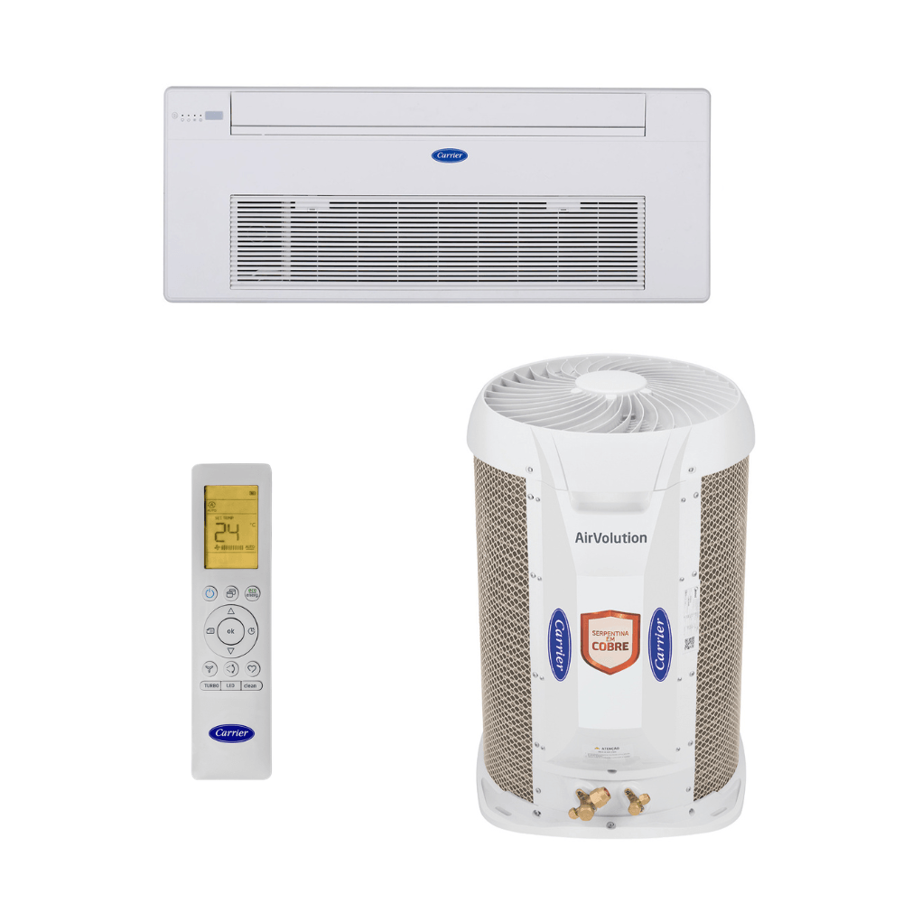 Ar Condicionado Split Cassete Inverter 1 Via Carrier 24000 BTU's Quente e Frio Wi-Fi R32 220V
