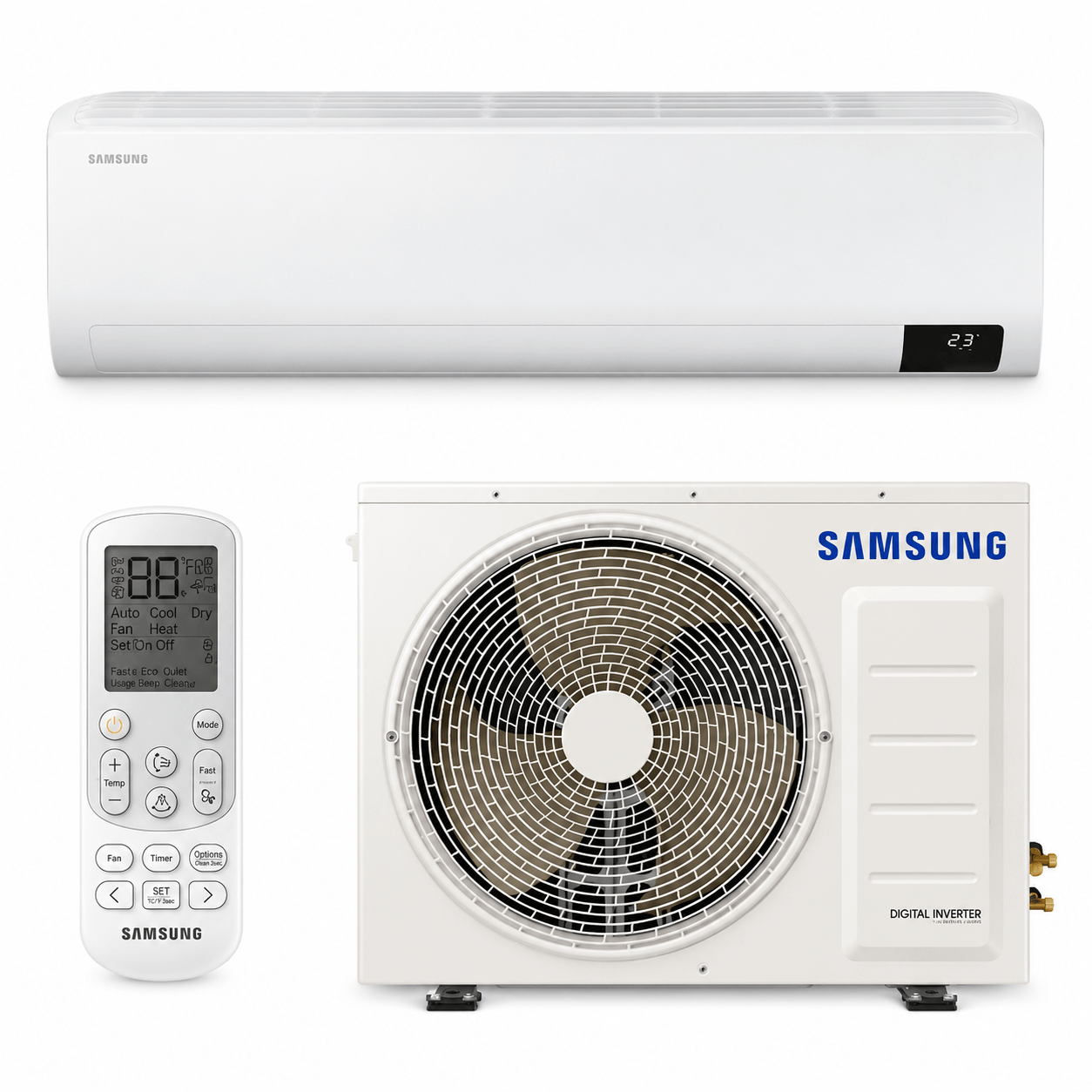 Ar Condicionado Hi Wall Split Inverter Samsung WindFree Connect 24000 BTU's Quente e Frio R32 220V