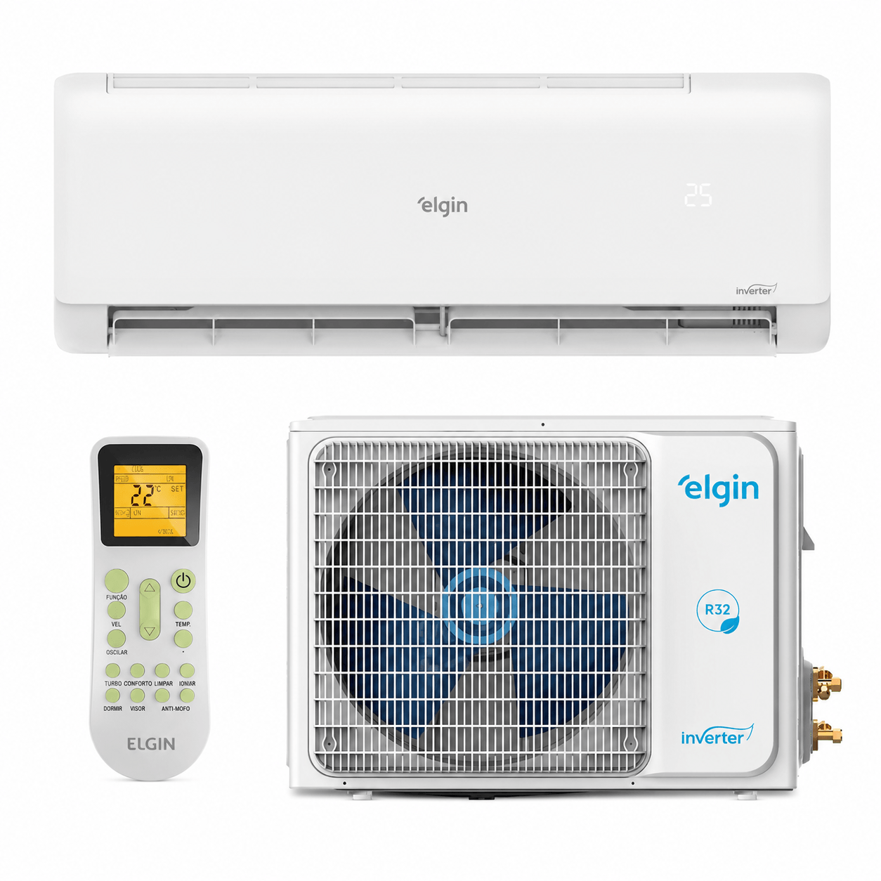 Ar Condicionado Hi Wall Split Inverter Elgin Eco III 12000 BTU's Quente e Frio Wi-Fi R32 220V